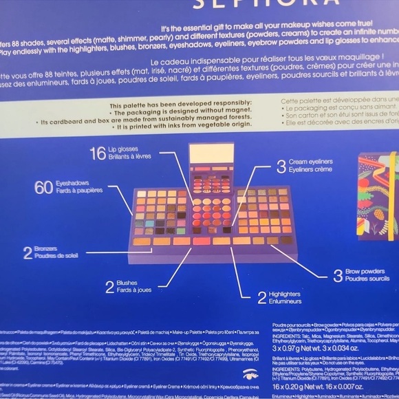 Sephora Wishing You 88 Color Blockbuster Holiday 2022 Gift Eyeshadow Lip Palette - Picture 5 of 6